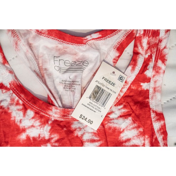 Freeze | No Thank You Graphic Tank Top, Red, Sz L - Picture 3 of 6